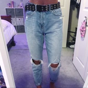 aeo light wash mom jeans